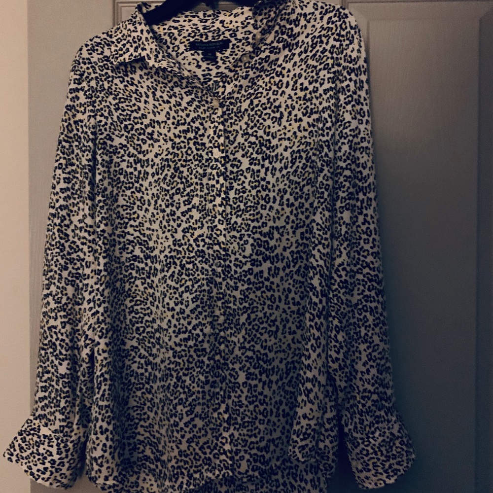 Leopard Print Button Down Blouse. - image 1